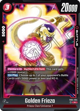 Golden Frieza — Ultra Limit Dragon Ball Super: Fusion World card by ©B.S./T.A. BANDAI MADE IN JAPAN
