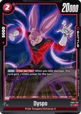 Dyspo — Ultra Limit Dragon Ball Super: Fusion World card by BANDAI MADE IN JAPAN