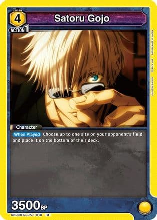 Satoru Gojo (010) — UE03BT: Jujutsu Kaisen Union Arena card by BANDAI MADE IN JAPAN