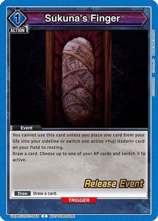 Sukuna's Finger — UE03BT: Jujutsu Kaisen Release Event Cards