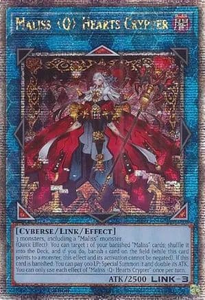 Maliss Q Hearts Crypter (Quarter Century Secret Rare) — Yu-Gi-Oh! card