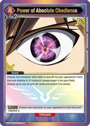 Power of Absolute Obedience (R*) — UE04BT: CODE GEASS: Lelouch of the Rebellion