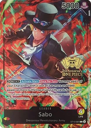Sabo (2nd Anniversary Tournament) — One Piece Promotion Cards