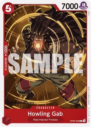 Howling Gab — Emperors in the New World: 2nd Anniversary Tournament Cards One Piece Card Game card by BANDAI MADE IN JAPAN