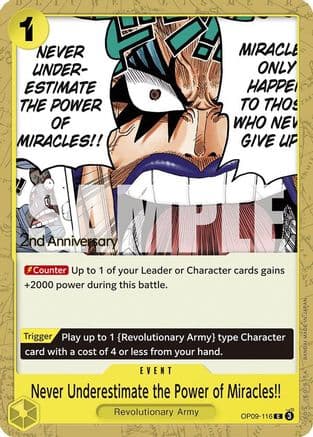 Never Underestimate the Power of Miracles!! — Emperors in the New World: 2nd Anniversary Tournament Cards