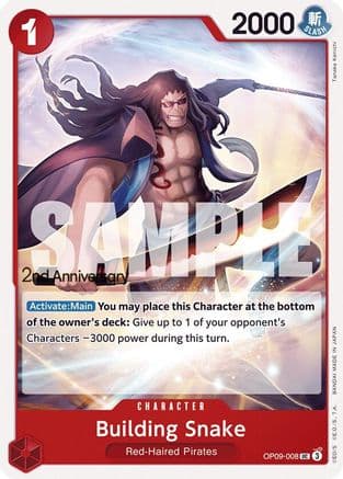 Building Snake — Emperors in the New World: 2nd Anniversary Tournament Cards One Piece Card Game card by Tanaka Kenichi