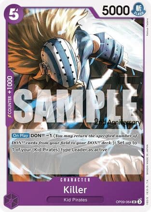 Killer — Emperors in the New World: 2nd Anniversary Tournament Cards One Piece Card Game card by Katsuo Tadano
