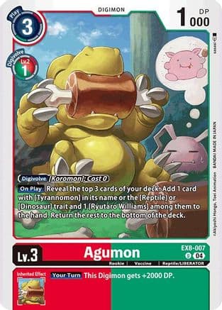 Agumon - EX8-007 — Chain of Liberation Digimon Card Game card by sasasi