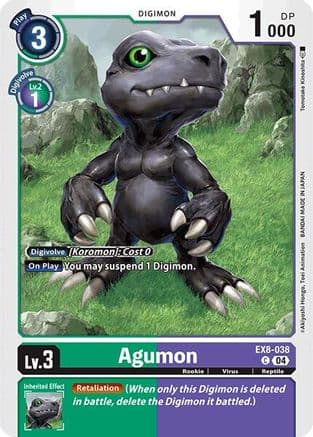 Agumon - EX8-038 — Chain of Liberation Digimon Card Game card by Tomotake Kinoshita