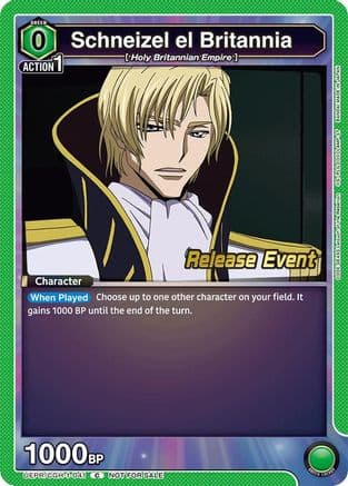 Schneizel el Britannia — UE04BT: CODE GEASS: Lelouch of the Rebellion Release Event Cards