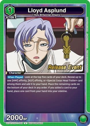 Lloyd Asplund — UE04BT: CODE GEASS: Lelouch of the Rebellion Release Event Cards