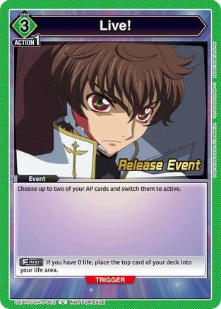 Live! — UE04BT: CODE GEASS: Lelouch of the Rebellion Release Event Cards