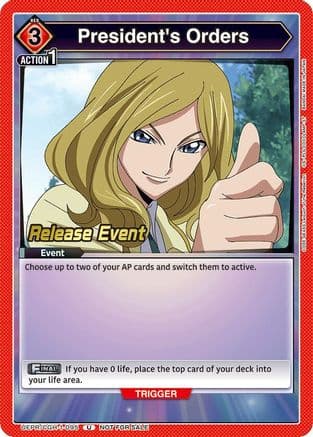 President's Orders — UE04BT: CODE GEASS: Lelouch of the Rebellion Release Event Cards