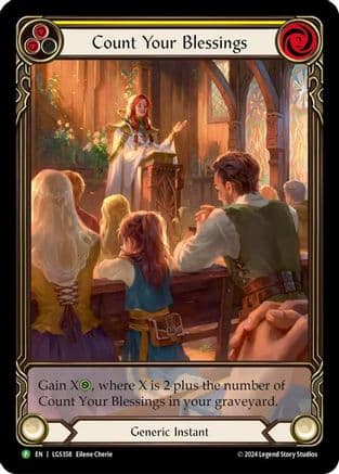 Count Your Blessings (Yellow) - LGS358 — Flesh and Blood: Promo Cards Flesh and Blood card by Elson Chiu