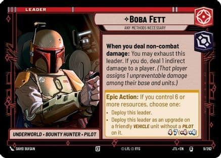 Boba Fett - Any Methods Necessary — Jump to Lightspeed Star Wars: Unlimited card by David Buisan