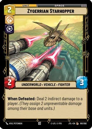 Zygerrian Starhopper — Jump to Lightspeed Star Wars: Unlimited card by Kyle Petchock