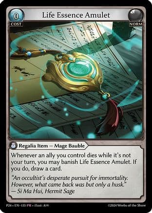 Life Essence Amulet (135) — Promotional Cards