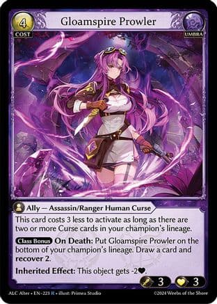Gloamspire Prowler — Alchemical Revolution Alter Edition Grand Archive TCG card by Primea Studio