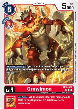 Growlmon — Release Special Booster 2.5 Digimon Card Game card by Spareribs