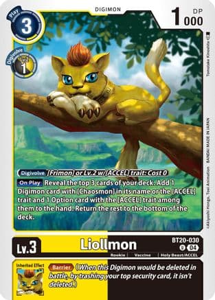Liollmon - BT20-030 — Release Special Booster 2.5 Digimon Card Game card by Illus. Ushio Sumisawara