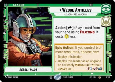 Wedge Antilles - Leader of Red Squadron — Jump to Lightspeed Star Wars: Unlimited card by David Buisan