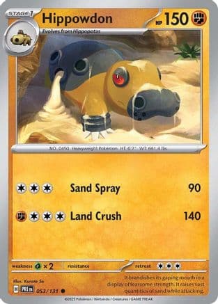 Hippowdon — SV: Prismatic Evolutions Pokémon TCG card by Ken Sugimori