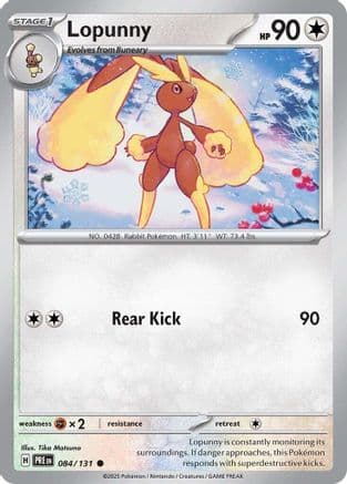 Lopunny — SV: Prismatic Evolutions Pokémon TCG card by Unknown