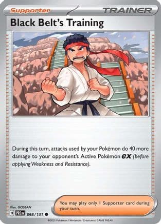 Black Belt's Training - 098/131 — SV: Prismatic Evolutions Pokémon TCG card by GOSSAN