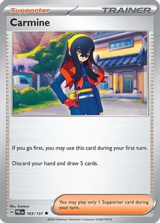 Carmine — SV: Prismatic Evolutions Pokémon TCG card by Ken Sugimori