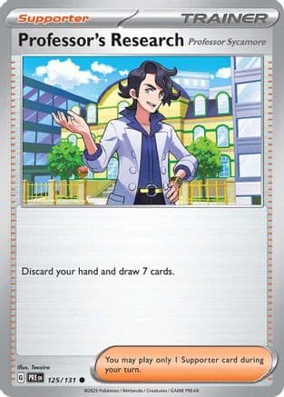 Professor's Research [Professor Sycamore] — SV: Prismatic Evolutions Pokémon TCG card by Aya Kusano