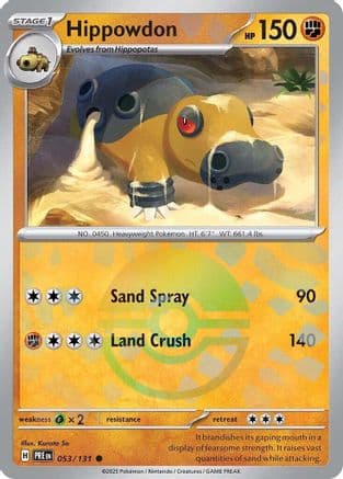 Hippowdon (Poke Ball Pattern) — SV: Prismatic Evolutions Pokémon TCG card by Ken Sugimori