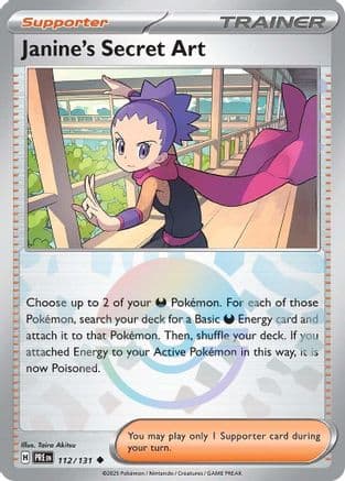 Janine's Secret Art - 112/131 (Poke Ball Pattern) — SV: Prismatic Evolutions Pokémon TCG card by Anesaki