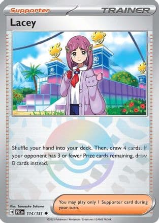 Lacey - 114/131 (Poke Ball Pattern) — SV: Prismatic Evolutions Pokémon TCG card by Atsuko Nishida