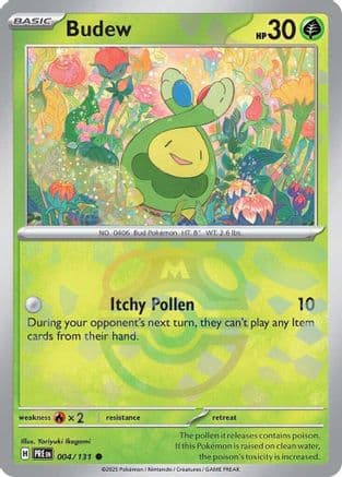 Budew (Master Ball Pattern) — SV: Prismatic Evolutions Pokémon TCG card by Yoriyuki Ikegami