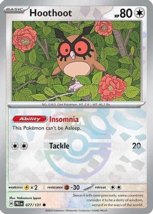 Hoothoot (Master Ball Pattern) — SV: Prismatic Evolutions Pokémon TCG card by Ken Sugimori