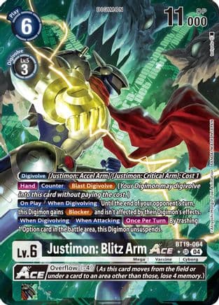 Justimon: Blitz Arm ACE (Alternate Art) — Release Special Booster 2.5