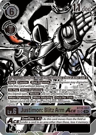 Justimon: Blitz Arm ACE (Textured) — Release Special Booster 2.5