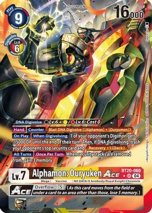 Alphamon: Ouryuken ACE (Alternate Art) — Release Special Booster 2.5 Digimon Card Game card by Akiyoshi Hongo, Toei Animation, BANDAI MADE IN JAPAN