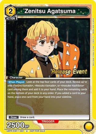 Zenitsu Agatsuma (001) — UE05BT: Demon Slayer: Kimetsu no Yaiba Release Event Cards