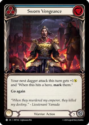 Sworn Vengeance (Blue) — The Hunted Flesh and Blood card by Inprashizz Ndo