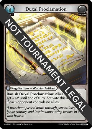 Duxal Proclamation — Mortal Ambition Draft Pack