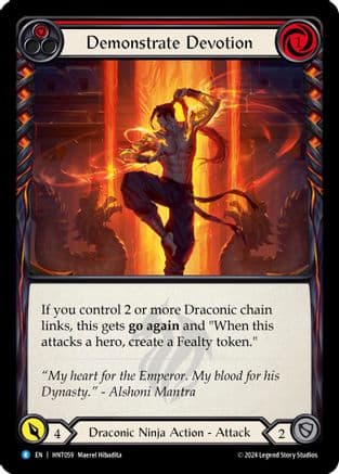 Demonstrate Devotion (Red) — The Hunted Flesh and Blood card by Maeri Hibadita