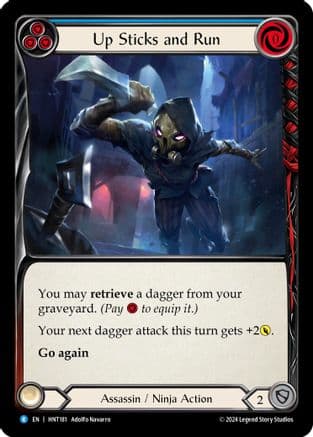 Up Sticks and Run (Blue) — The Hunted Flesh and Blood card by Isbukh Nunanto