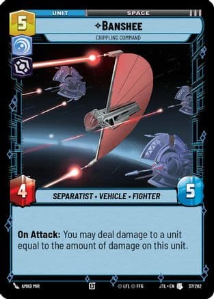 Banshee - Crippling Command — Jump to Lightspeed Star Wars: Unlimited card by Amad Mir