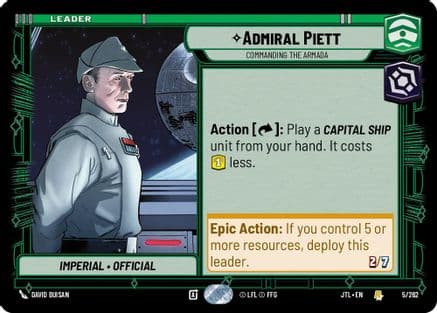 Admiral Piett - Commanding the Armada — Jump to Lightspeed Star Wars: Unlimited card by David Buisan