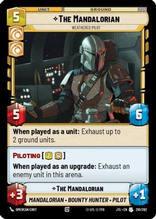 The Mandalorian - Weathered Pilot — Jump to Lightspeed Star Wars: Unlimited card by Omercan Cirit