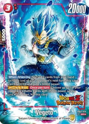 Vegeta - FB03-020 (Dragon Ball Z Dokkan Battle Alternate Art) — Raging Roar Alternate Art Reprints