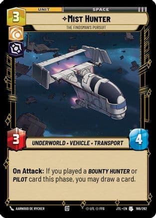 Mist Hunter - The Findsman's Pursuit — Jump to Lightspeed Star Wars: Unlimited card by Aarnoud De Rycker