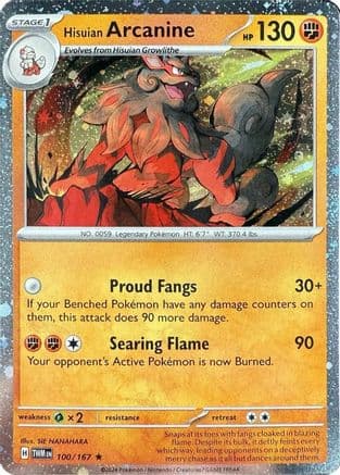 Hisuian Arcanine - 100/167 (Cosmos Holo) — Blister Exclusives Pokémon TCG card by SIE NANAHARA