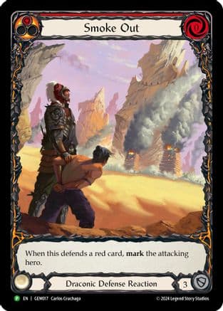 Smoke Out (Red) — GEM Pack 1 Flesh and Blood card by Carlos Cruchaga